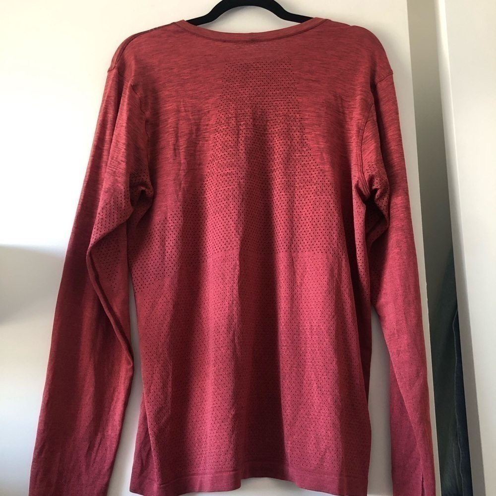 Lululemon MENS LARGE METAL VENT TECH LONG SLEEVE SHIRT TOP RED - Picture 4 of 10